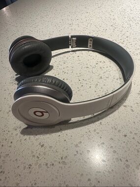 Beats by Dre On-Ear Headphones in White with Red Logo